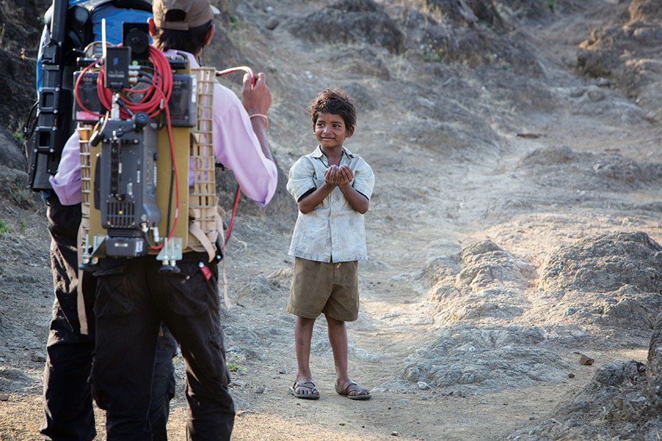 Sunny Pawar on the set of LION Photo: Mark Rogers